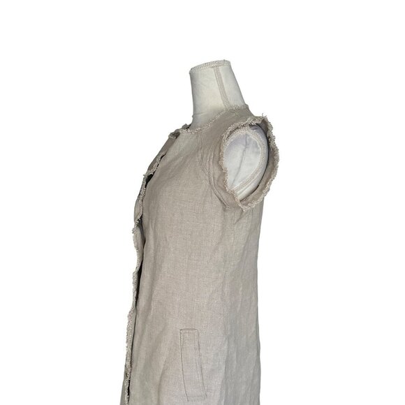 Michael Kors Linen-Blend Sleeveless Button-Up Front Dress P/S - Picture 4 of 8